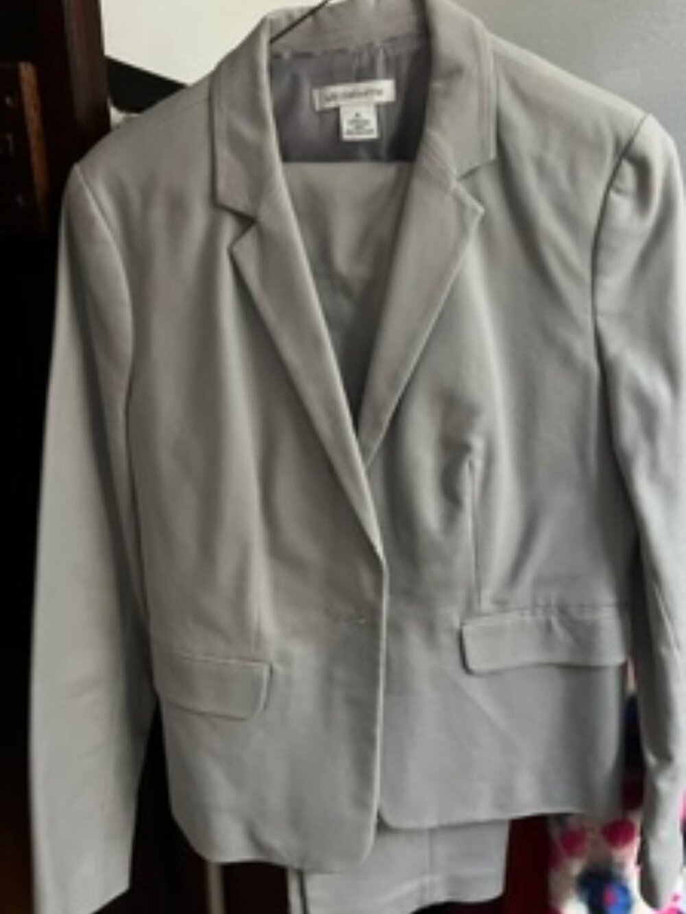 Liz Claiborne 2-Piece Classic Grey Cotton Blend Pant Suit Set ✨
